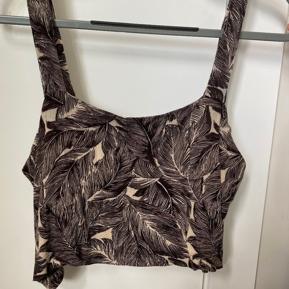 Audrey 3+1 Palm Leaf Crop Top OS